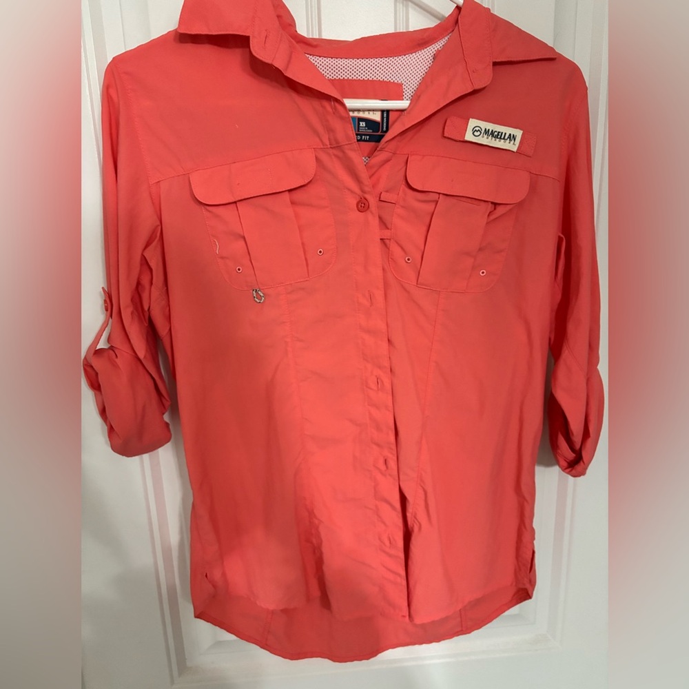 Magellan Outdoors Women's Coral Button-Up Top